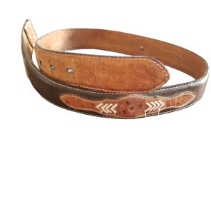 Nocona Leather and Ostrich Western Mens Belt